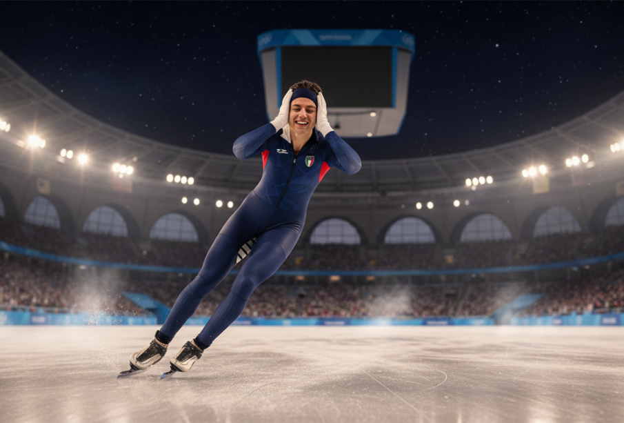 Italian Speedskater Delivers Perfect 'Night Night' After Stunning Olympic Upset